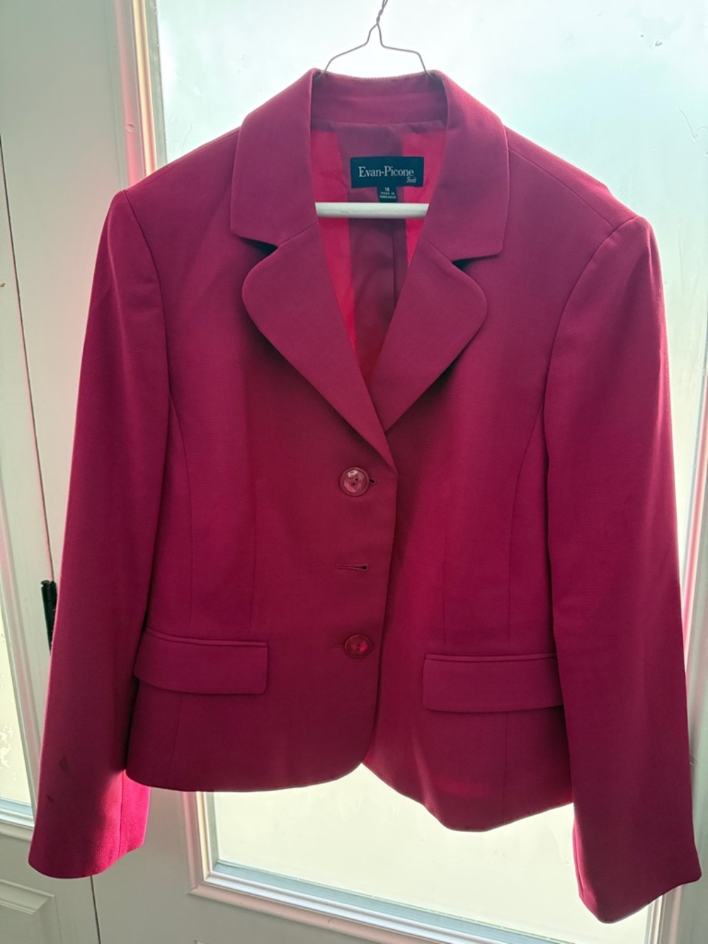 Evan Picone Raspberry-Pink Tailored Blazer Jacket